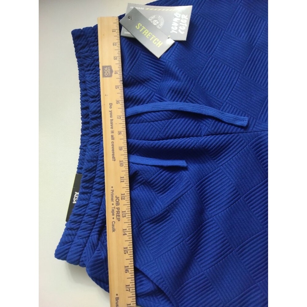 Young Color Men's Blue Stretch Athletic Shorts Size M New - Picture 3 of 3